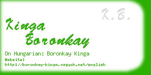 kinga boronkay business card